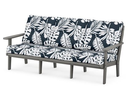 POLYWOOD® Lakeside Deep Seating Sofa in Slate Grey / Leaf Marine Indigo