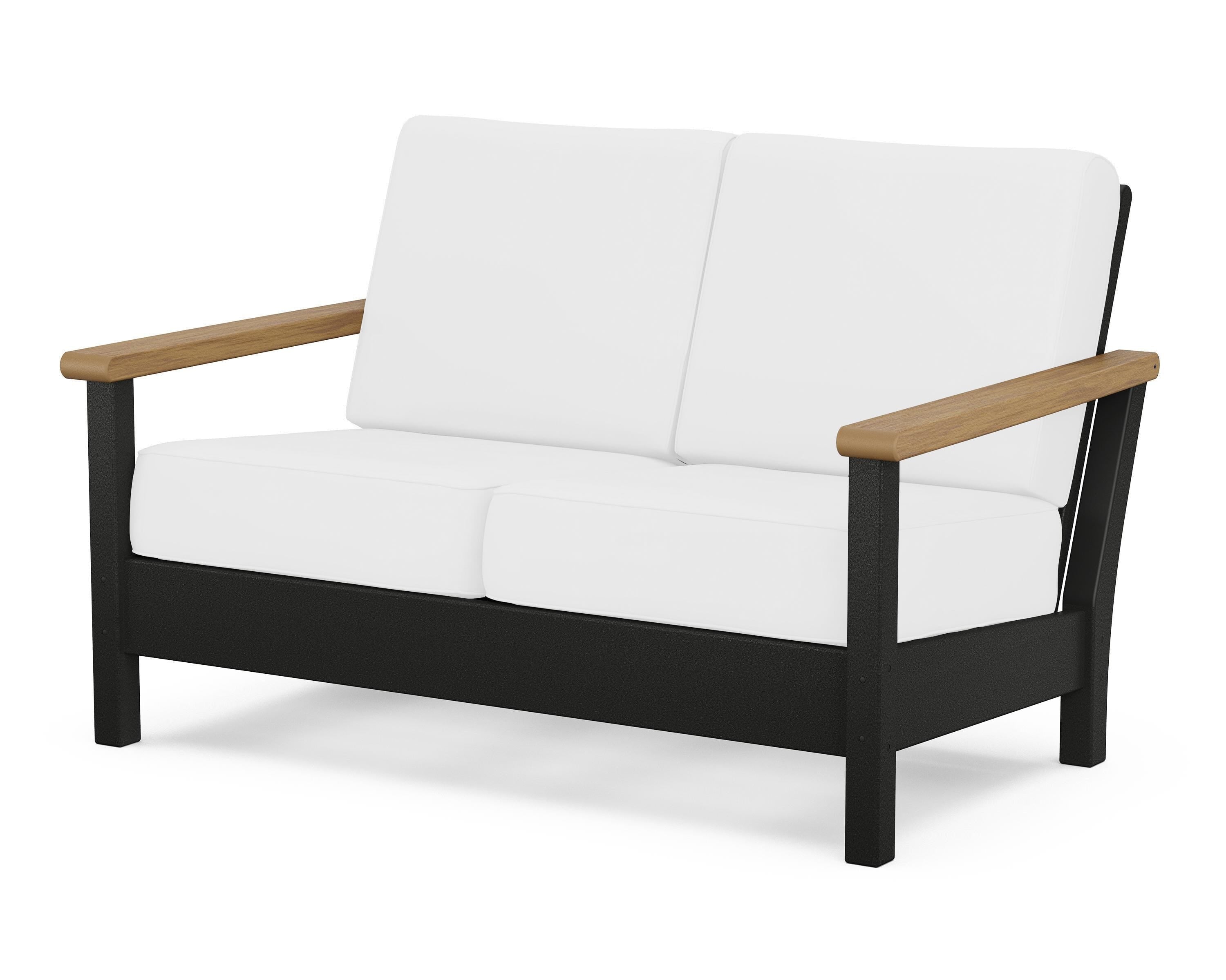 POLYWOOD® Harbour Deep Seating Loveseat in Black / Natural / Natural