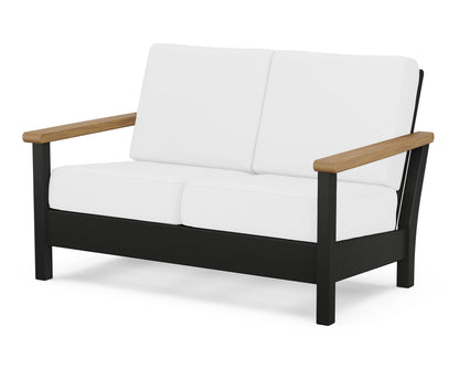 POLYWOOD® Harbour Deep Seating Loveseat in Black / Natural / Natural
