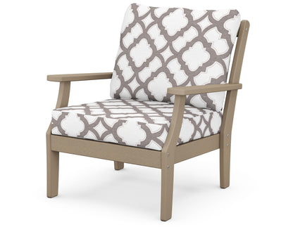 POLYWOOD® Braxton Deep Seating Chair in Vintage Sahara / Trellis Grey Mist