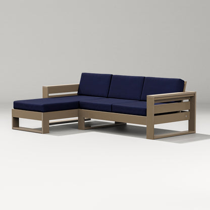 PW Designer Series Latitude Left Chaise Sectional in Vintage Sahara / Navy