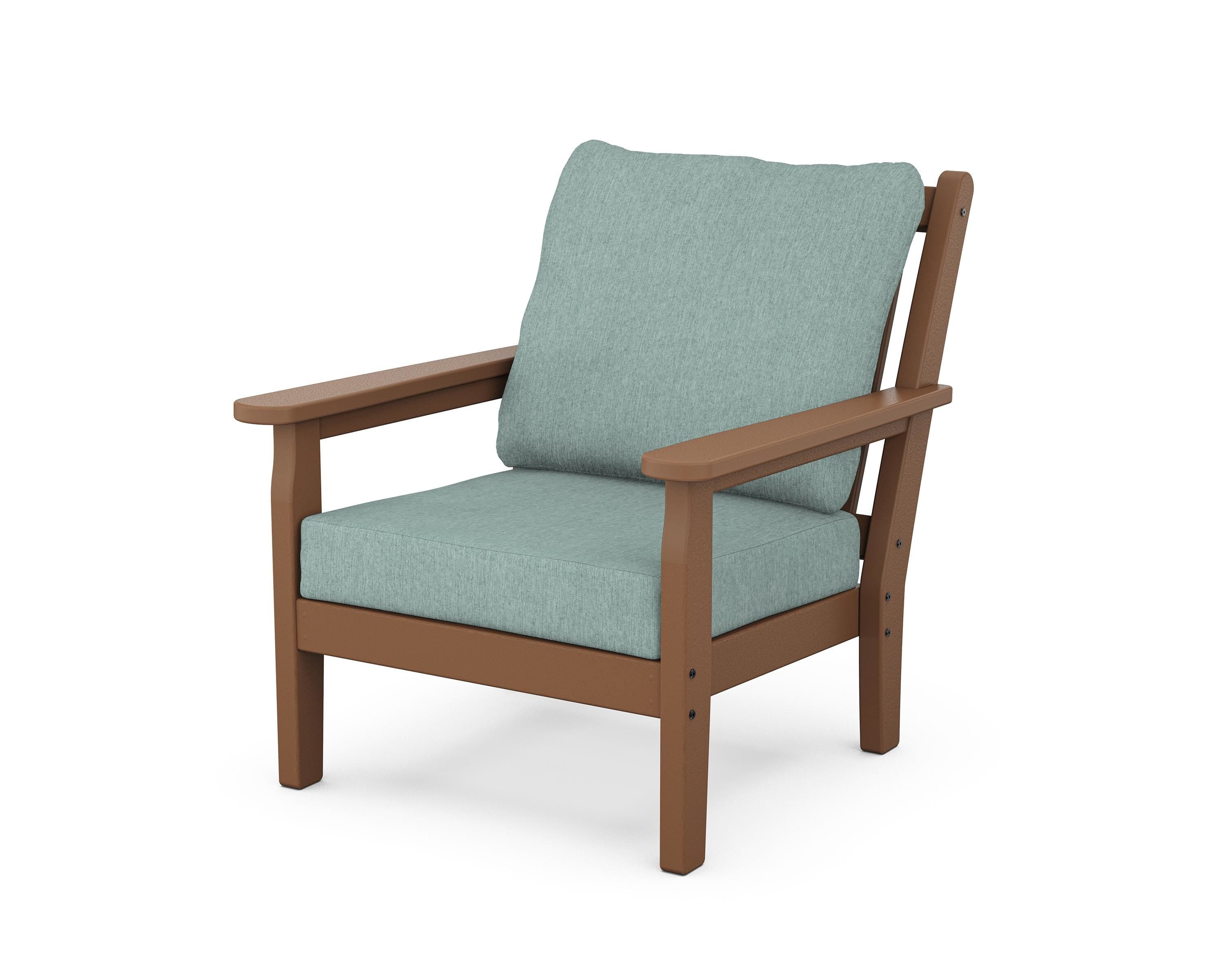 POLYWOOD® Chippendale Deep Seating Chair in Teak / Glacier Spa