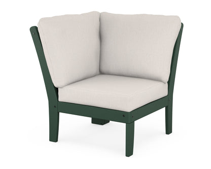 POLYWOOD® Braxton Modular Corner Chair in Green / Cast Ash