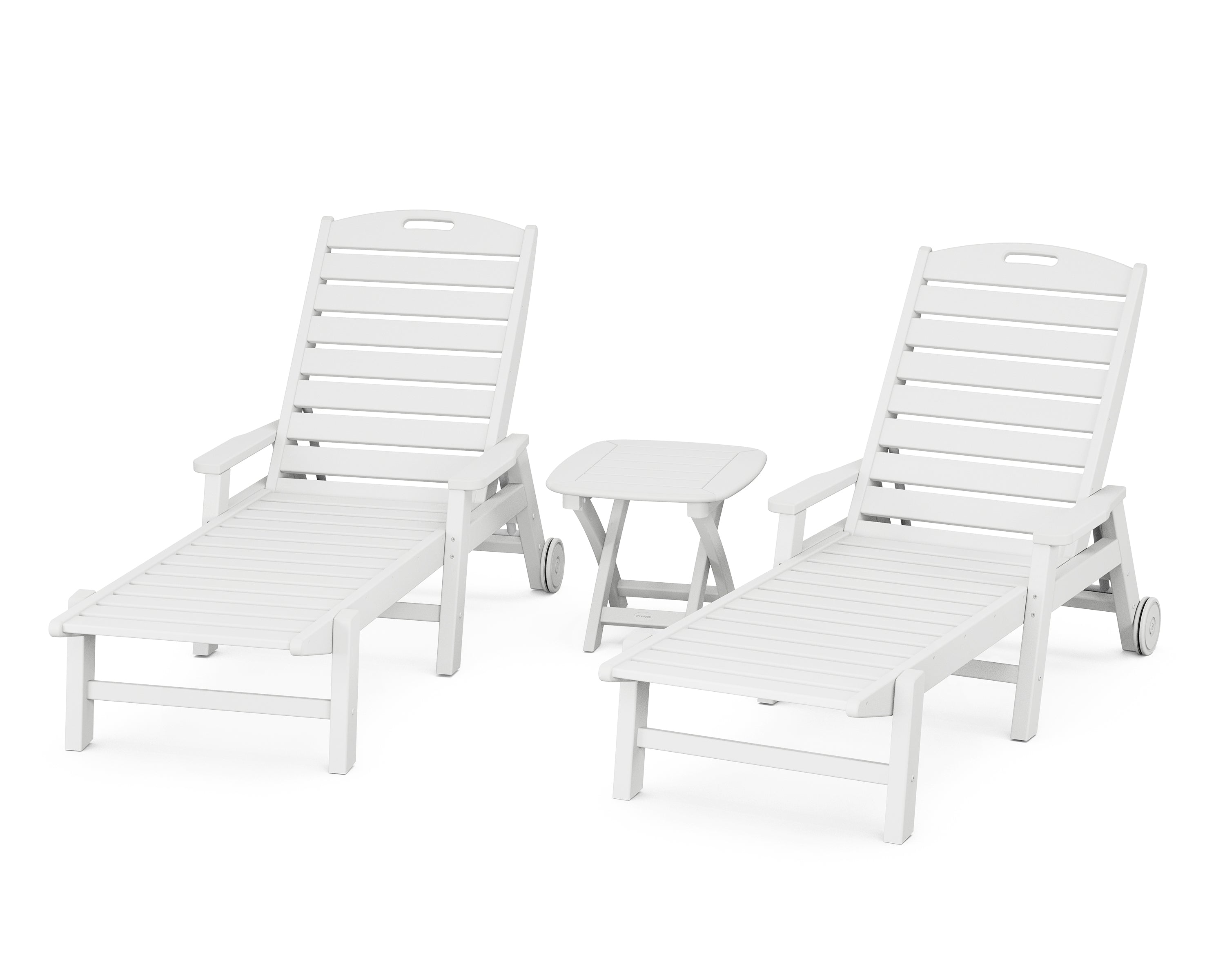 POLYWOOD® Nautical 3-Piece Chaise Set in White