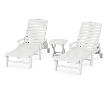 POLYWOOD® Nautical 3-Piece Chaise Set in White