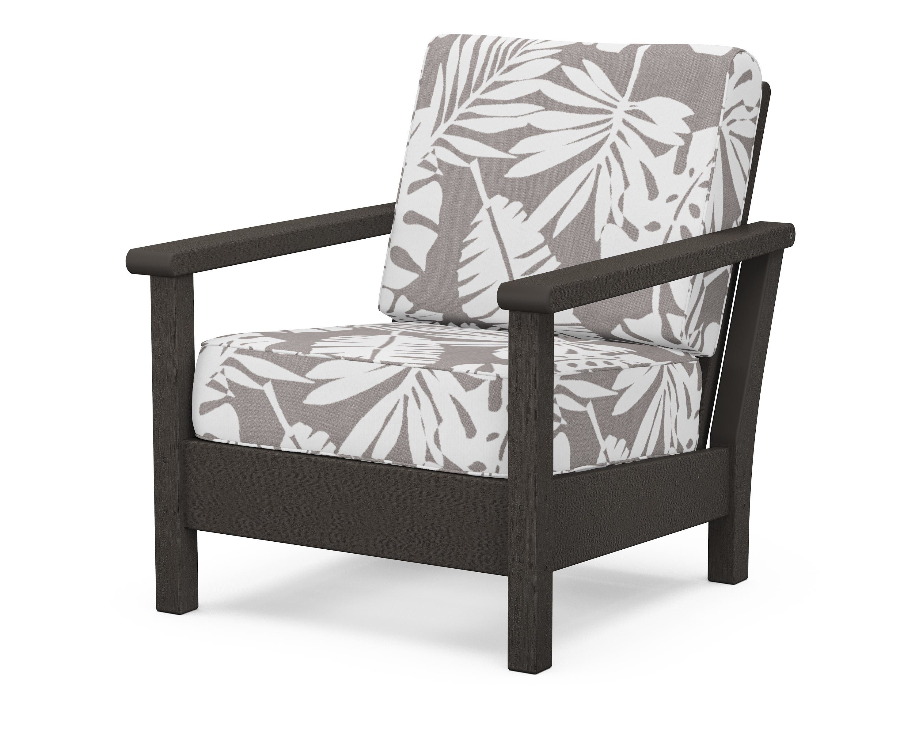 POLYWOOD® Harbour Deep Seating Chair in Vintage Coffee / Leaf Grey Mist