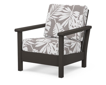 POLYWOOD® Harbour Deep Seating Chair in Vintage Coffee / Leaf Grey Mist