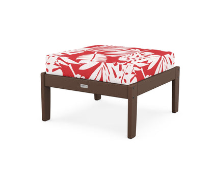 Country Living Cottage Deep Seating Ottoman in Mahogany / Leaf Crimson