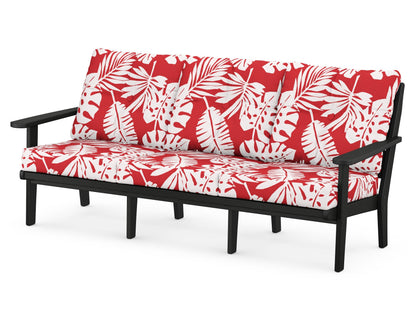 POLYWOOD® Lakeside Deep Seating Sofa in Black / Leaf Crimson