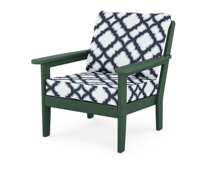 Country Living Cottage Deep Seating Chair in Green / Trellis Marine Indigo