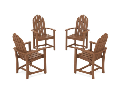 POLYWOOD® Classic 4-Piece Upright Adirondack Conversation Set in Teak