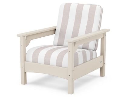 POLYWOOD® Club Chair in Sand / Cabana Stripe Dune Burlap