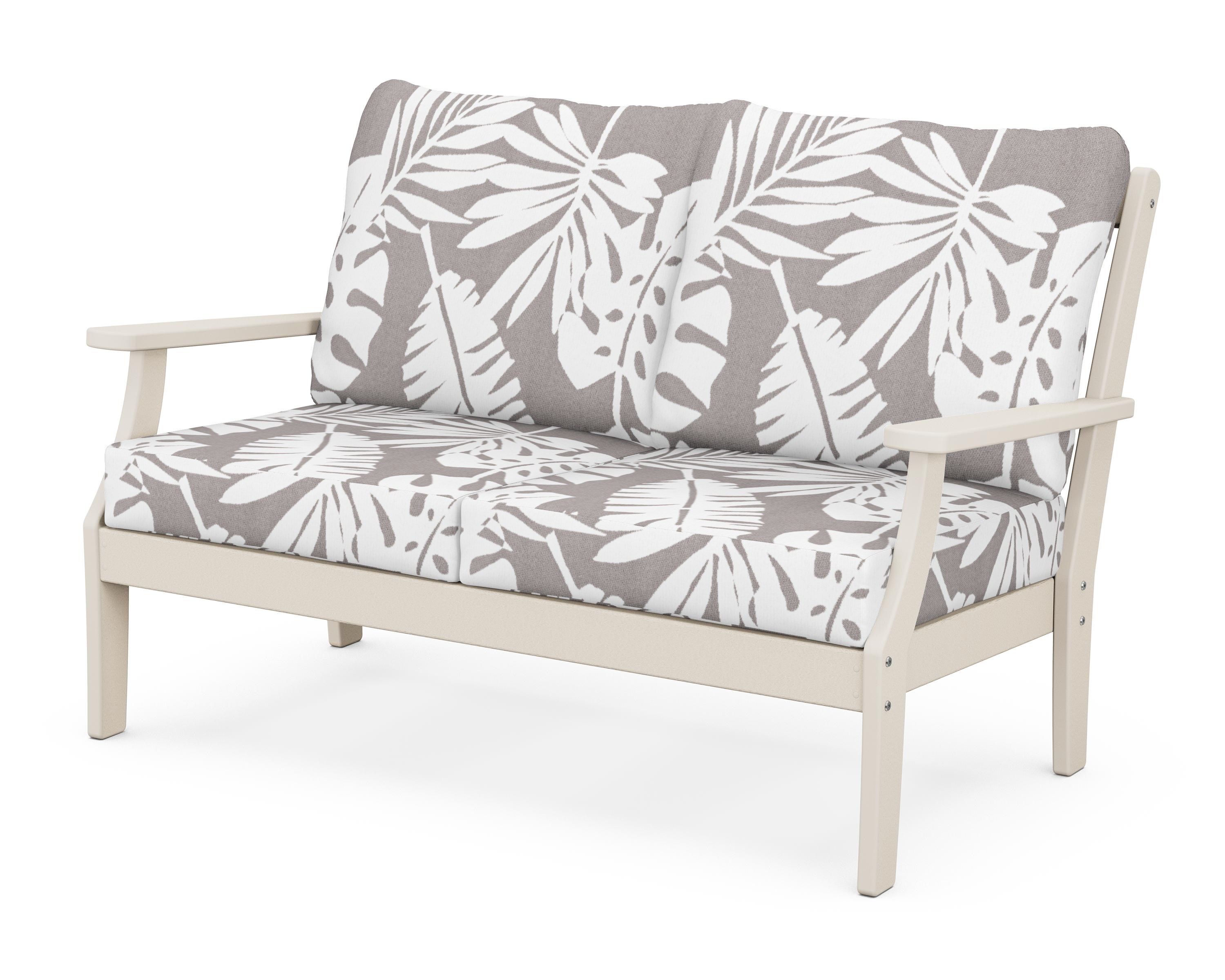 POLYWOOD® Braxton Deep Seating Loveseat in Sand / Leaf Grey Mist
