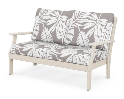 POLYWOOD® Braxton Deep Seating Loveseat in Sand / Leaf Grey Mist