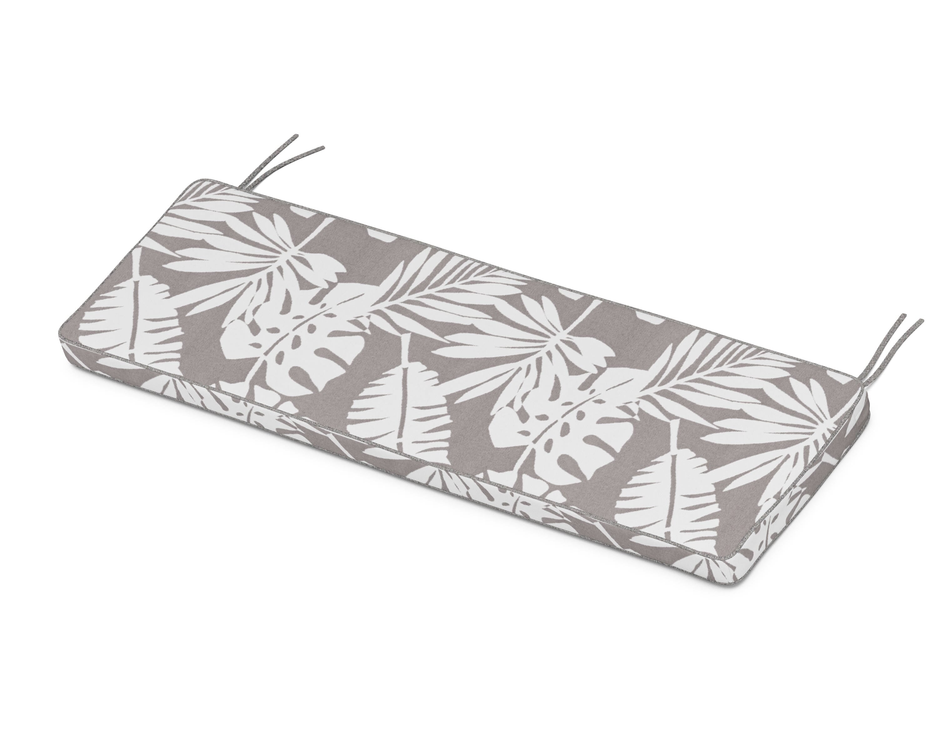 Martha Stewart by POLYWOOD® Chinoiserie Bench Seat Cushion in Leaf Grey Mist