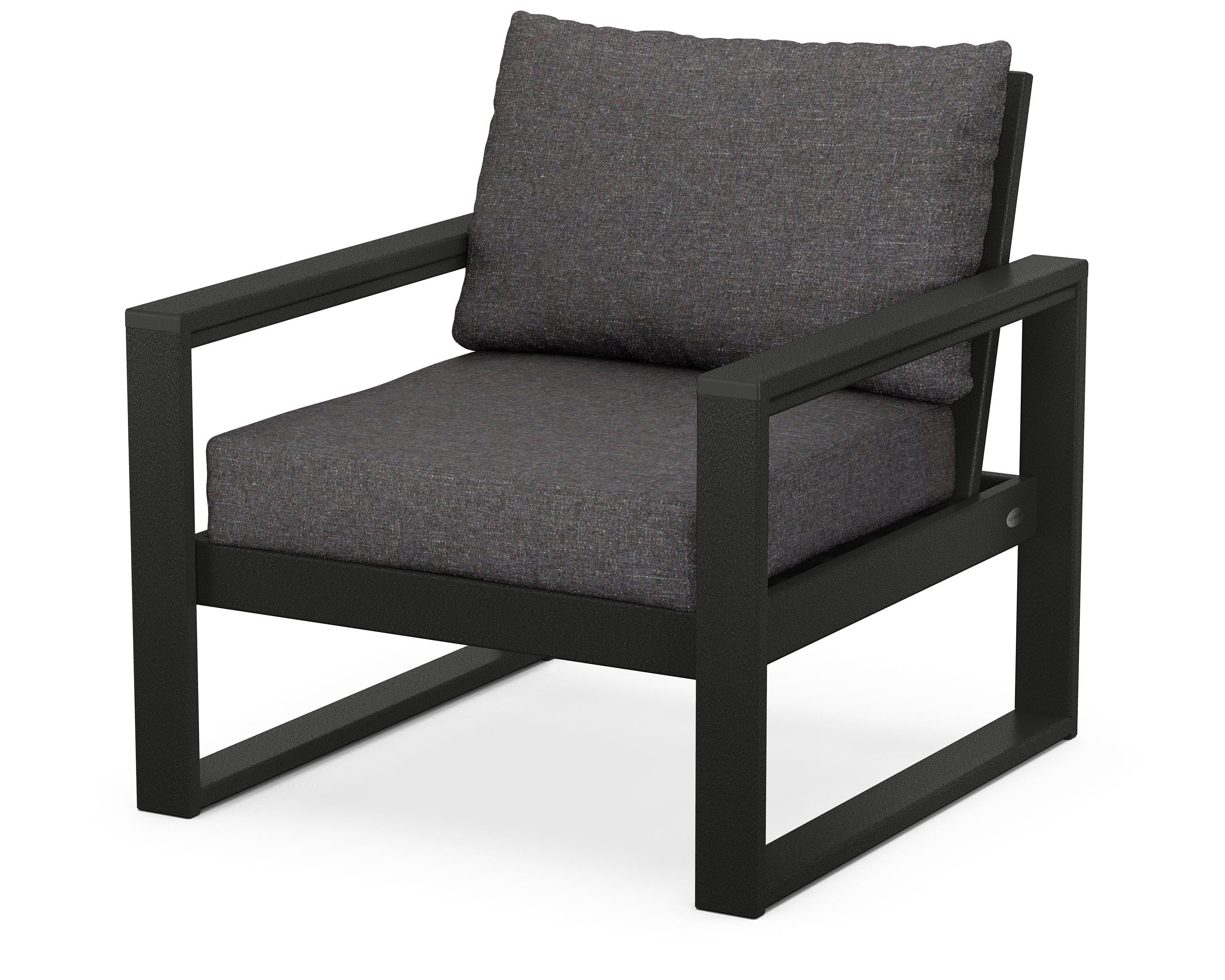 POLYWOOD® EDGE Club Chair in Black / Ash Charcoal