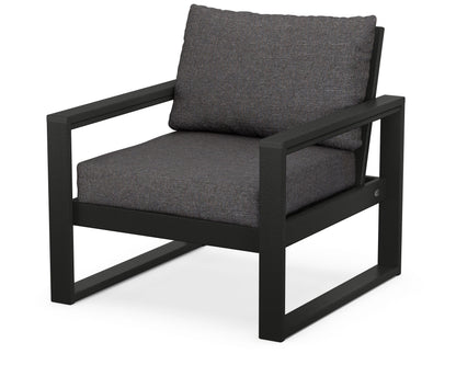POLYWOOD® EDGE Club Chair in Black / Ash Charcoal