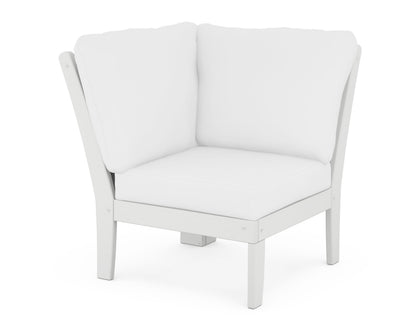 POLYWOOD® Braxton Modular Corner Chair in White / Natural