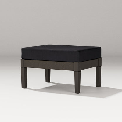 PW Designer Series Estate Lounge Ottoman in Vintage Coffee / Midnight Linen