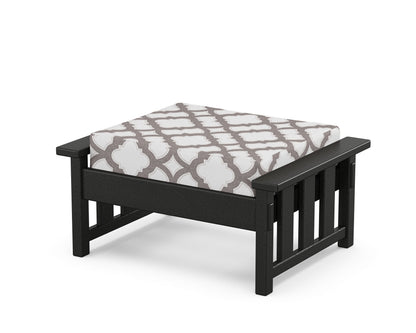 Martha Stewart by POLYWOOD® Acadia Deep Seating Ottoman in Black / Trellis Grey Mist