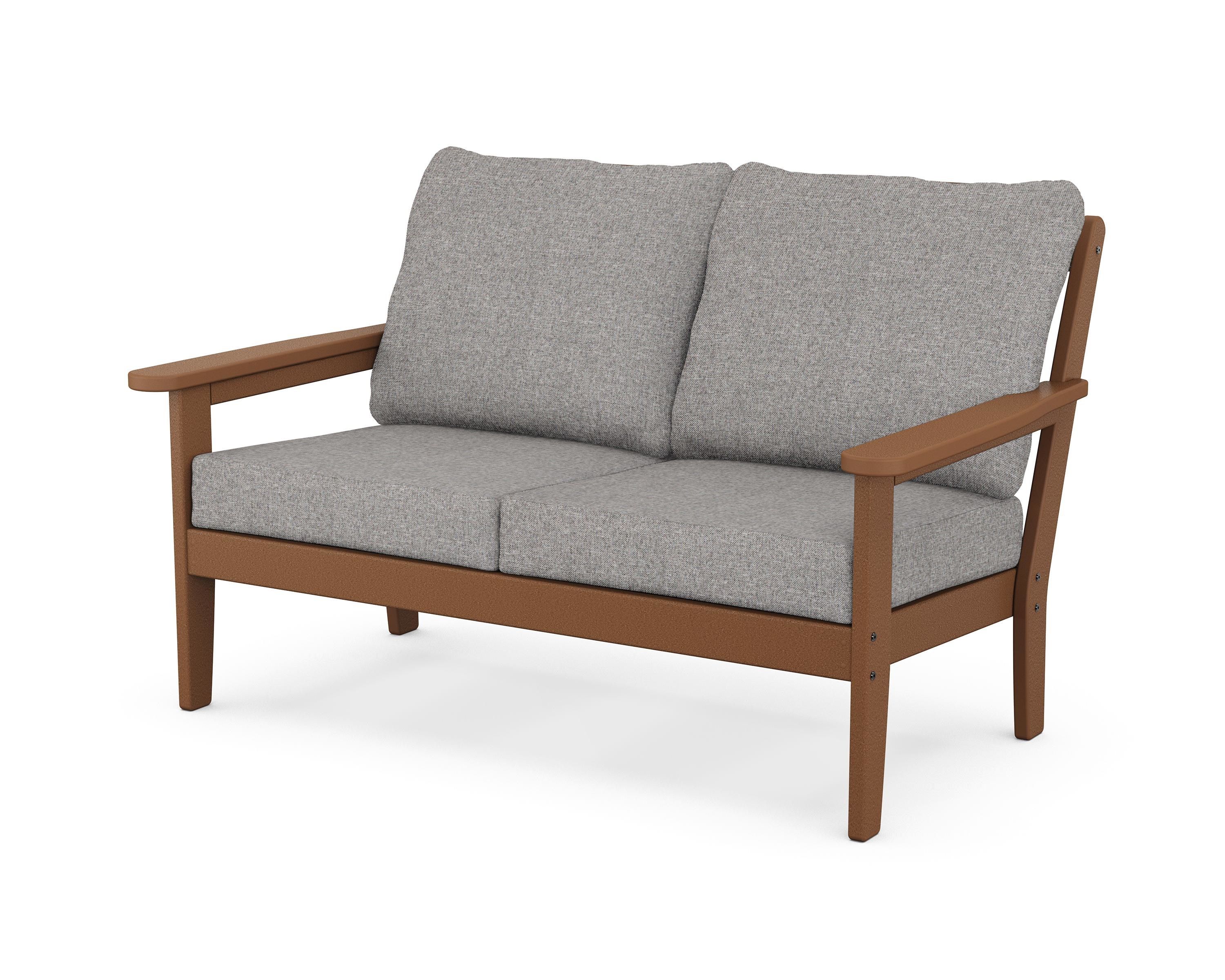 Country Living Cottage Deep Seating Loveseat in Teak / Grey Mist