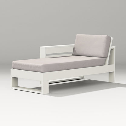 PW Designer Series Latitude Modular Left Arm Chaise in Vintage White / Dune Burlap