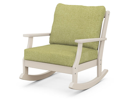 POLYWOOD® Braxton Deep Seating Rocking Chair in Sand / Chartreuse Boucle