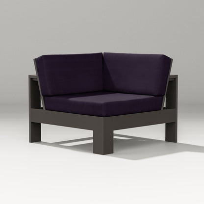 PW Designer Series Latitude Modular Corner Chair in Vintage Coffee / Navy Linen