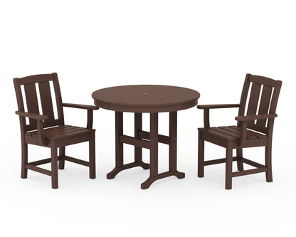 POLYWOOD® Mission 3-Piece Farmhouse Dining Set in Mahogany