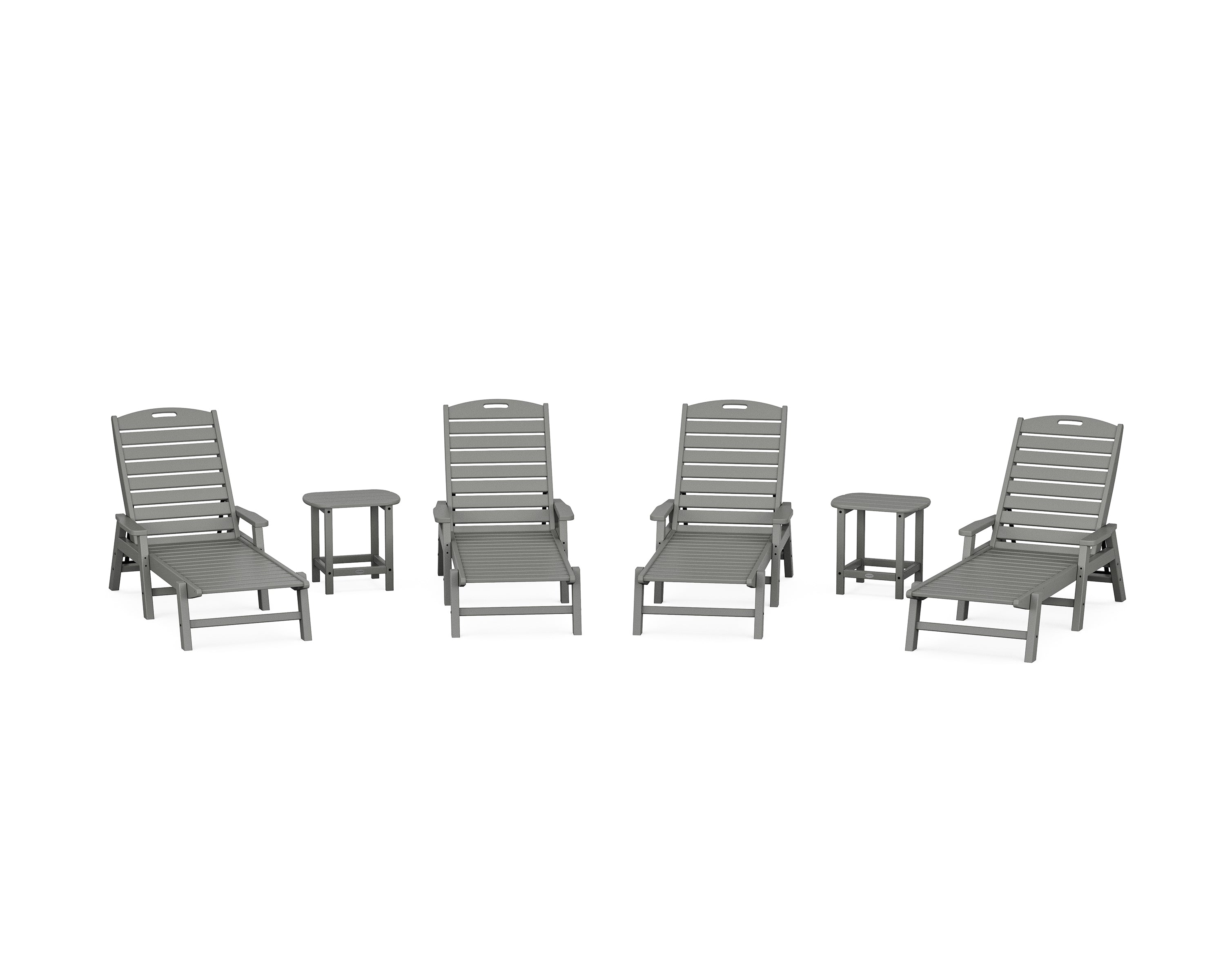POLYWOOD® Nautical Chaise 6-Piece Set with Arms in Slate Grey