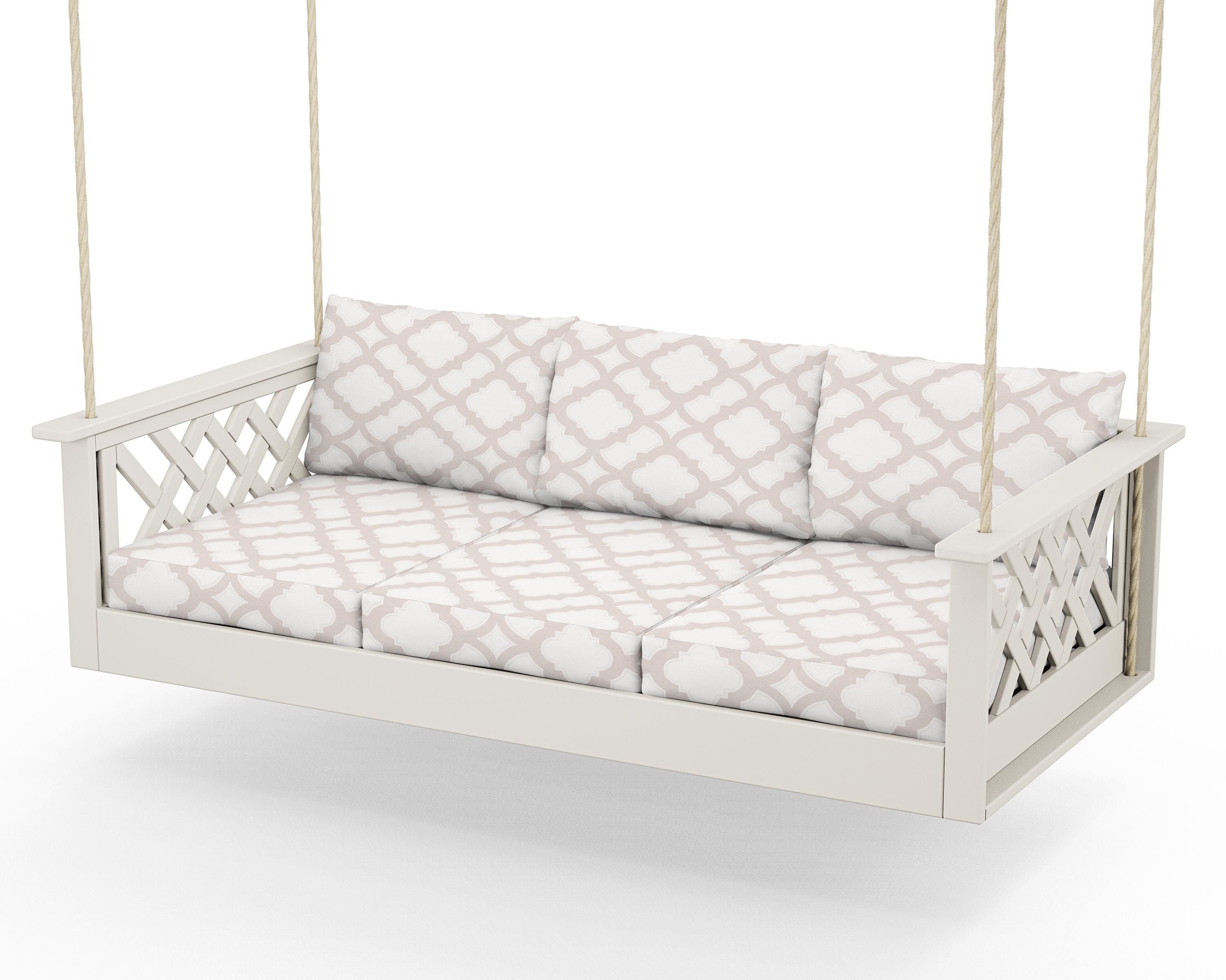 Country Living Wovendale Daybed Swing in Sand / Trellis Dune Burlap