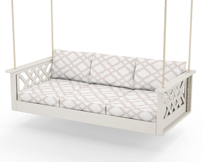 Country Living Wovendale Daybed Swing in Sand / Trellis Dune Burlap