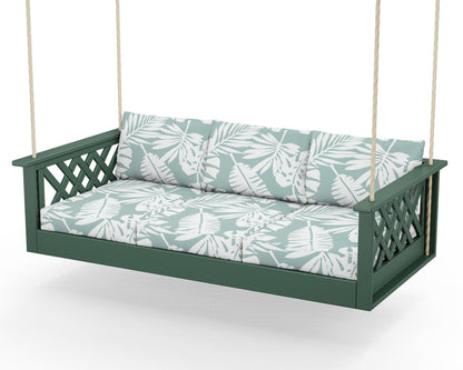 Country Living Wovendale Daybed Swing in Green / Leaf Glacier Spa