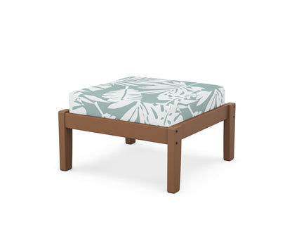 Unbranded Deep Seating Ottoman in Teak / Leaf Glacier Spa
