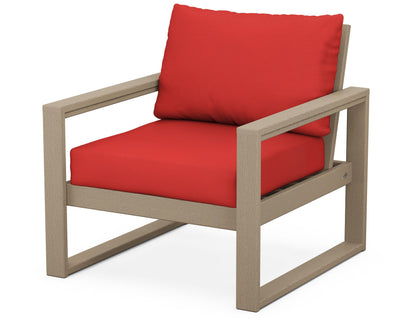 POLYWOOD® EDGE Club Chair in Vintage Sahara / Crimson Linen