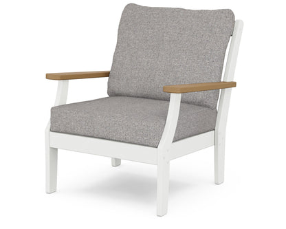 POLYWOOD® Braxton Deep Seating Chair in White / Natural / Grey Mist