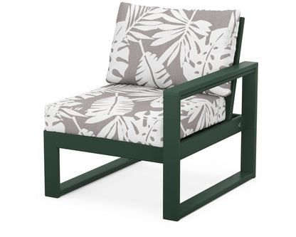 POLYWOOD® EDGE Modular Right Arm Chair in Green / Leaf Grey Mist