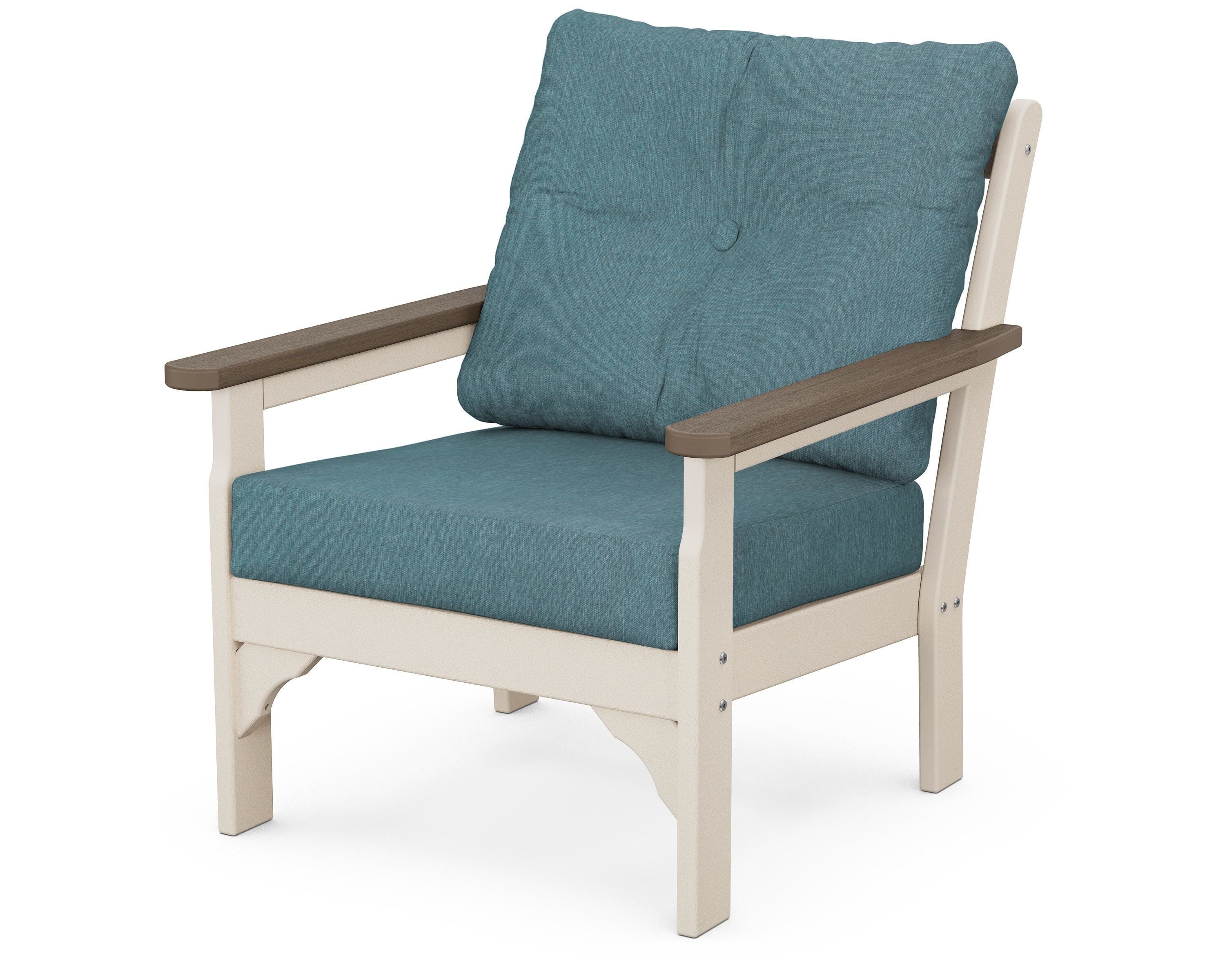 POLYWOOD® Vineyard Deep Seating Chair in Sand / Kona / Ocean Teal