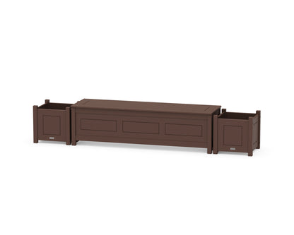 Country Living 60" Country Living Straight Planter Storage Bench Set in Mahogany