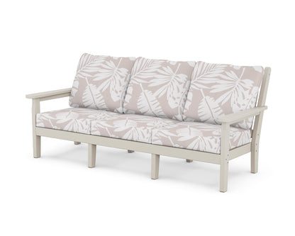 POLYWOOD® Chippendale Deep Seating Sofa in Sand / Leaf Dune Burlap