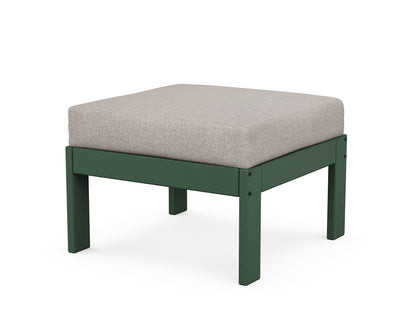 POLYWOOD® Vineyard Modular Ottoman in Green / Weathered Tweed