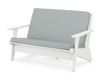 POLYWOOD® Riviera Modern Lounge Loveseat in White / Spa