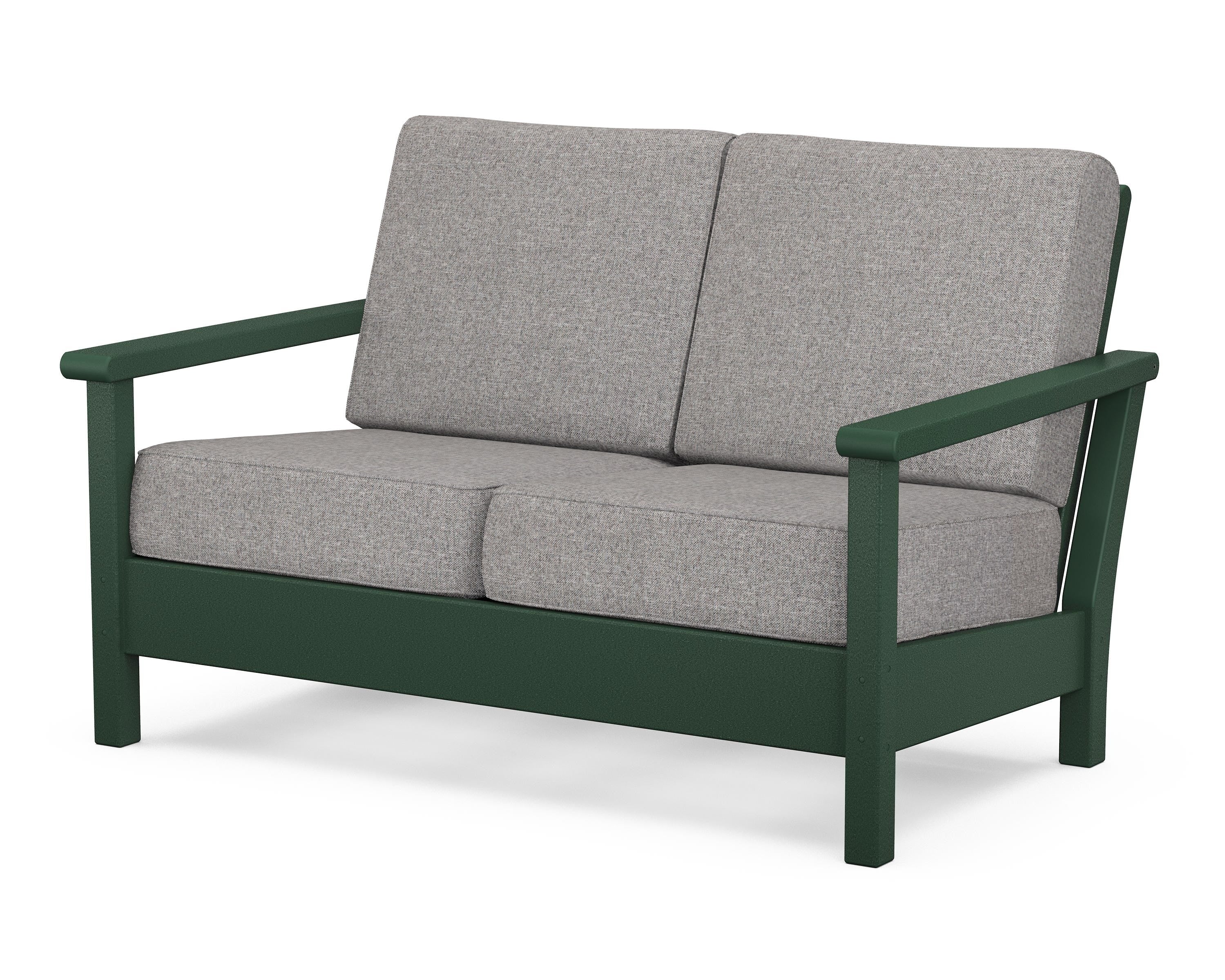 POLYWOOD® Harbour Deep Seating Loveseat in Green / Grey Mist