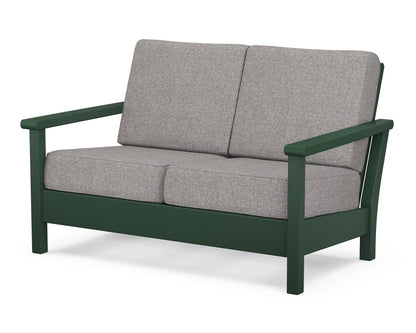 POLYWOOD® Harbour Deep Seating Loveseat in Green / Grey Mist