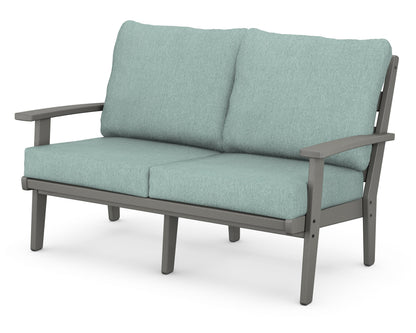 POLYWOOD® Grant Park Deep Seating Loveseat in Slate Grey / Glacier Spa