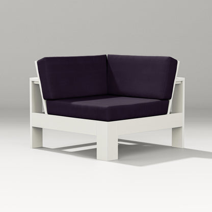 PW Designer Series Latitude Modular Corner Chair in Vintage White / Navy Linen