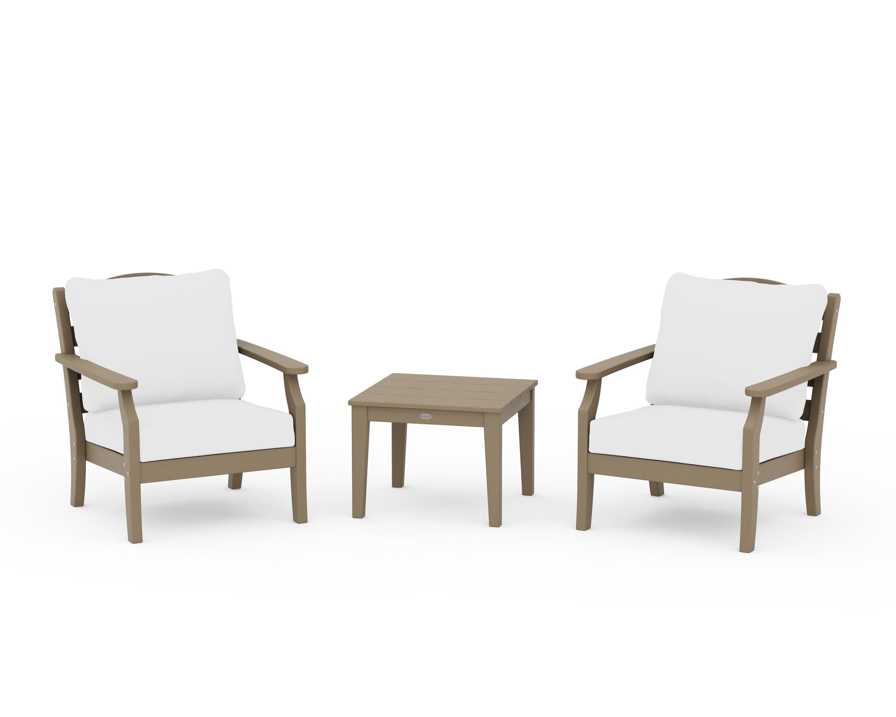 Draper James™ by  POLYWOOD® Savannah 3-Piece Deep Seating Set in Vintage Sahara / Natural