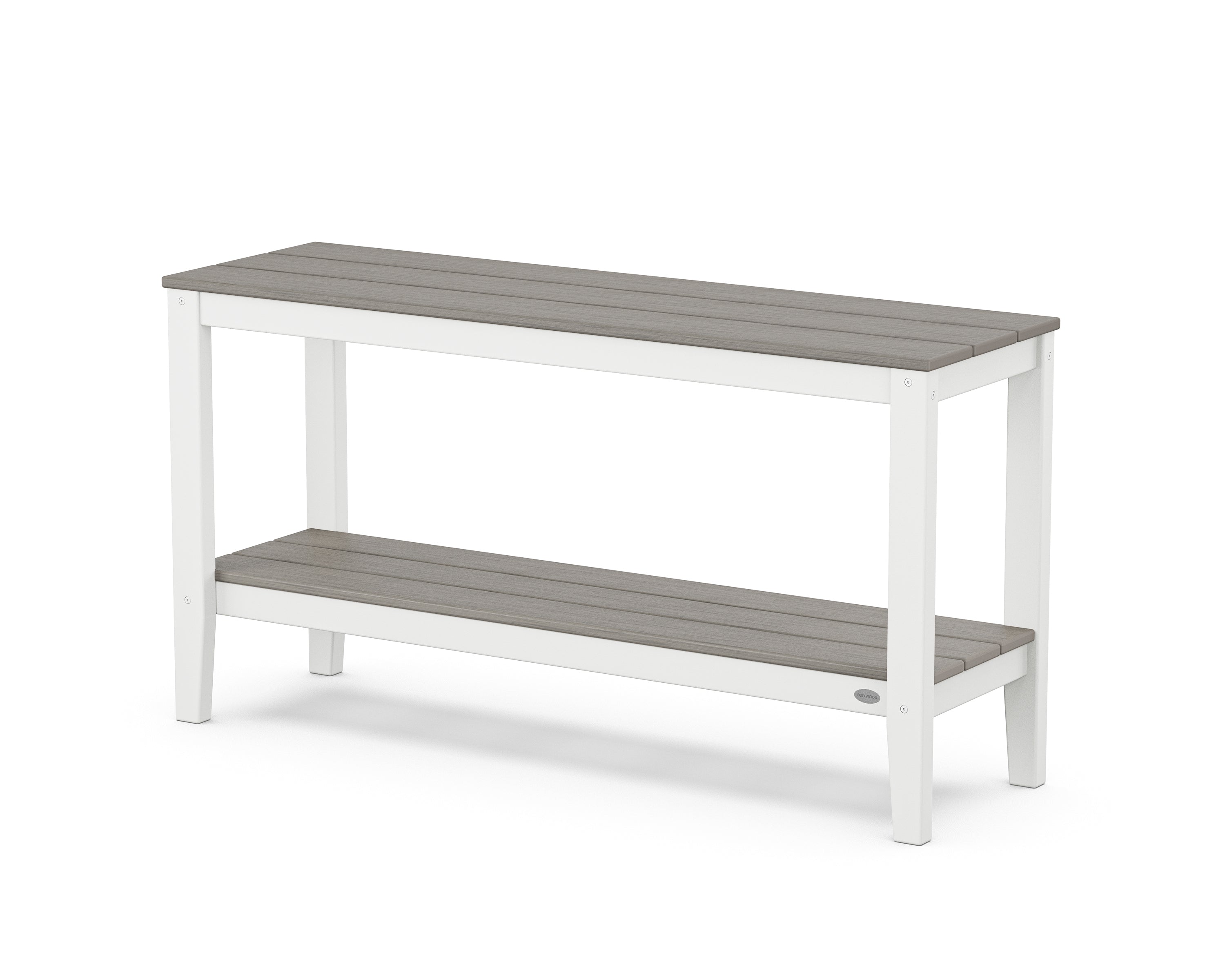 POLYWOOD® Newport 55" Console Table in White / Driftwood