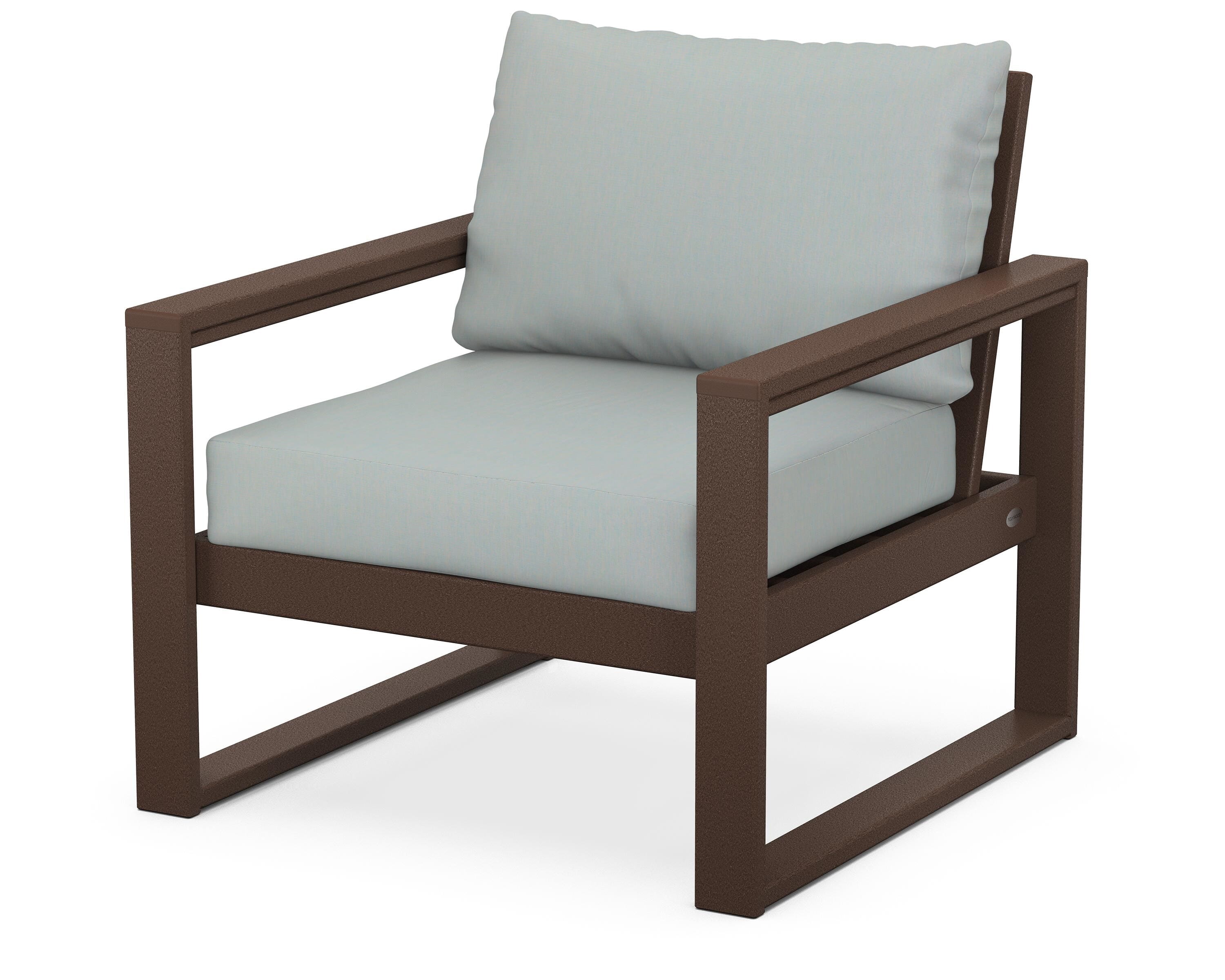 POLYWOOD® EDGE Club Chair in Mahogany / Spa
