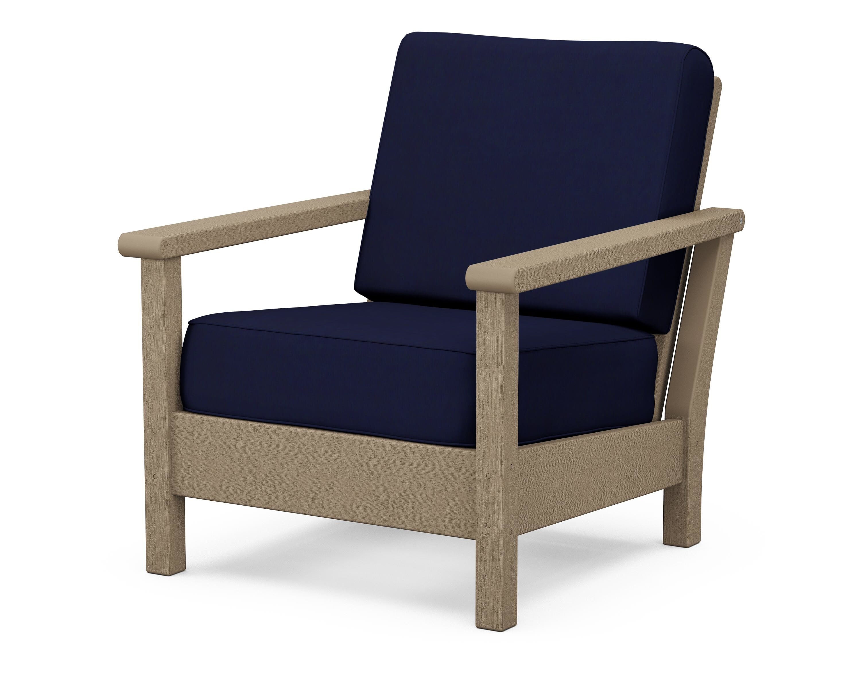 POLYWOOD® Harbour Deep Seating Chair in Vintage Sahara / Navy